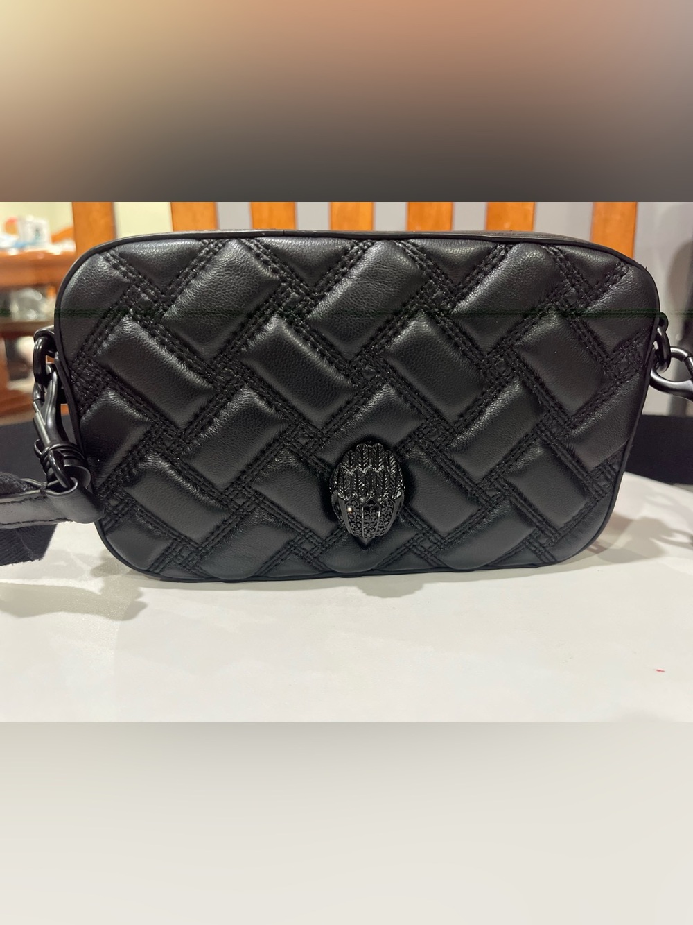 Kurt Geiger Women’s Quilted Leather Crossbody Shoulder Bag with Sports strap